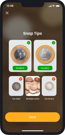 2 Step to Use Coin Value Identifier